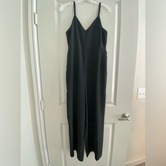 Madewell Black Square-Neck Wide-Leg Sleeveless Jumpsuit with adjustable straps - Picture 2 of 6